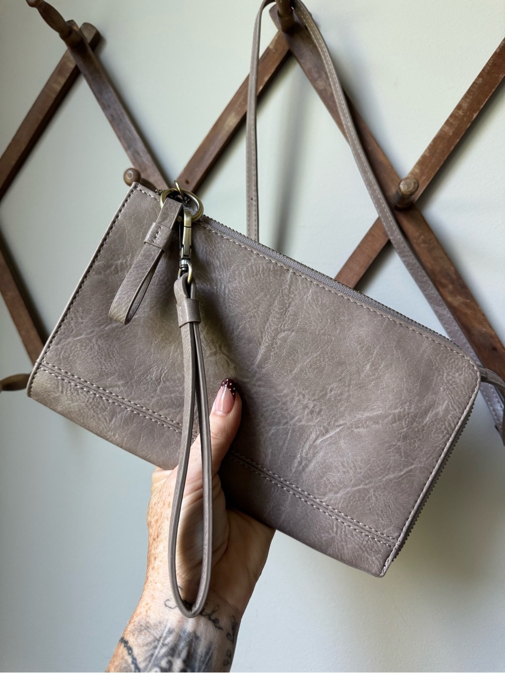 Joy Susan Karina Convertible Crossbody Wristlet in Stormy Gray NWOT